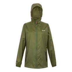 Kurtka Wodoodporna Damska Pack It III. Zielone kurtki sportowe damskie Regatta, xl, bez wzorów, bez ramiączek, bez kaptura, trekkingowe. Za 134.99 zł.