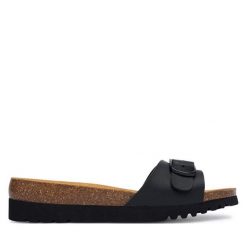 Klapki Scholl. Czarne klapki damskie Scholl, bez wzorów, bez obcasa, bez zapięcia. Za 269.99 zł.
