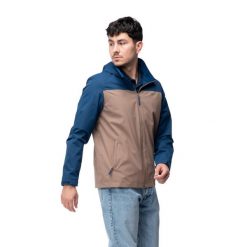 Męska Kurtka Ganmore. Niebieskie kurtki męskie MARTES ESSENTIALS, l, bez wzorów, z materiału, z kapturem. Za 165.99 zł.