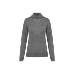 Damski sweter z merynosów z golfem Kariban Premium. Szare swetry nierozpinane damskie KARIBAN, na zimę, bez wzorów, z wełny, bez kołnierzyka, bez ramiączek. Za 299.00 zł.