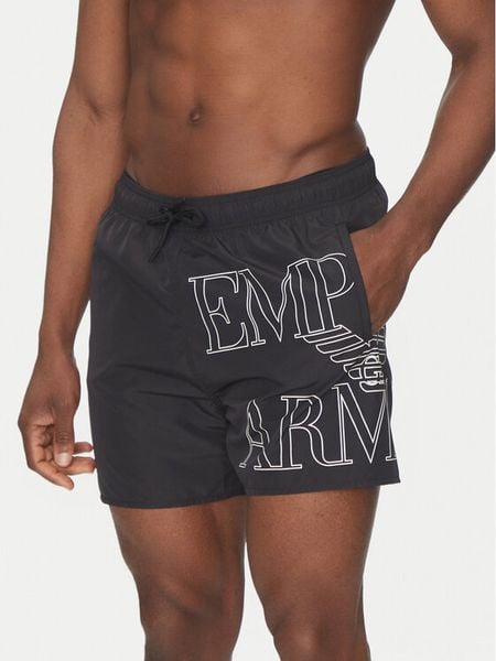 Emporio Armani Underwear Szorty kąpielowe EM000583 AF12326 UC001 Czarny Regular Fit. Czarne kąpielówki męskie Emporio Armani Underwear, m, bez wzorów, z syntetyku. Za 269.99 zł.