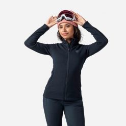 Bluza narciarska damska Rossignol Classique Clim. Czarne bluzy damskie Rossignol, na zimę, xs, bez wzorów, sportowe, bez ramiączek, bez kaptura. W wyprzedaży za 479.00 zł.