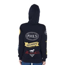 Damska bluza jeździecka Pool's Multilogo. Niebieskie bluzy damskie POOL'S, s, bez wzorów, z bawełny, bez ramiączek, z kapturem. Za 495.20 zł.