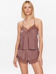 Hunkemöller Koszulka piżamowa Spun 201716 Brązowy Feminine Fit. Brązowe koszule nocne damskie Hunkemöller, bez wzorów, z syntetyku, bez ramiączek. Za 99.99 zł.