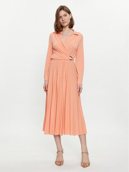 Marella Sukienka koktajlowa Evelin 2413621011 Pomarańczowy Regular Fit. Brązowe sukienki damskie Marella, l, bez wzorów, z syntetyku, wizytowe, bez kołnierzyka, bez ramiączek. Za 739.99 zł.