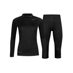 Komplet termoaktywny 3/4 damski Halti Neva Merino. Czarne bielizna sportowa damska Halti, bez wzorów. Za 499.99 zł.
