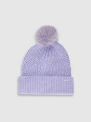 4F Czapka zimowa z pomponem damska - fioletowa S. Fioletowe czapki damskie 4F, na zimę, bez wzorów, z materiału, biznesowe. Za 69.99 zł.