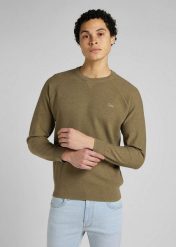 LEE RAGLAN CREW KNIT MĘSKI SWETER BRINDLE GREEN L83PKHUA 112145614. Zielone swetry męskie Lee, l, bez wzorów, bez kołnierzyka, bez ramiączek. Za 139.99 zł.