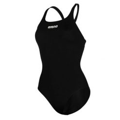 Damski kostium kąpielowy 1-częściowy Arena Pro Solid. Czarne bikini ARENA, bez wzorów, z syntetyku. Za 169.00 zł.