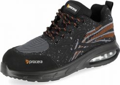 PROCERA TEXO-AIR XTRA SB - Półbuty ochronne TEXO-AIR XTRA SB ze stalowym podnoskiem 45. Brązowe półbuty męskie PROCERA, bez wzorów, bez obcasa, bez zapięcia. Za 119.00 zł.