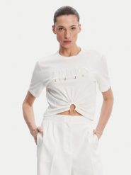 Liu Jo T-Shirt WA5139 JS923 Biały Regular Fit. Białe t-shirty damskie Liu Jo, m, bez wzorów, z bawełny, bez kołnierzyka, bez ramiączek. Za 179.99 zł.