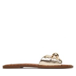 Klapki Steve Madden. Żółte klapki damskie Steve Madden, bez wzorów, bez obcasa, bez zapięcia. Za 429.99 zł.