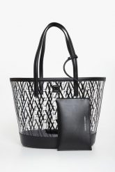 Torebka damska transparentny shopper ARMANI EXCHANGE. Shopperki damskie Armani Exchange, bez wzorów, bez dodatków. W wyprzedaży za 623.20 zł.