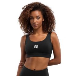 Stanik sportowy fitness damski Fartlek Black. Czarne bielizna sportowa damska SIROKO, xs, bez wzorów, z elastanu. Za 105.00 zł.