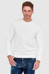 LA MARTINA Biała bluza męska z tłoczonym logo, Rozmiar XL. Białe bluzy męskie La Martina, l, bez wzorów, bez ramiączek, bez kaptura. W wyprzedaży za 389.99 zł.