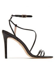 Marciano Guess Sandały 5YGZ35 7231A Czarny. Czarne sandały damskie Marciano Guess, z aplikacjami, z lakierowanej skóry, bez obcasa, na szpilce, bez zapięcia. Za 594.00 zł.