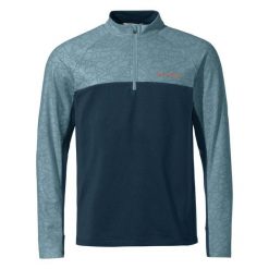Koszulka z długim rękawem z zamkiem q-zip VAUDE Virt II. Niebieskie bluzy męskie Vaude, bez wzorów, sportowe, bez ramiączek, bez kaptura. Za 425.90 zł.