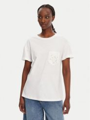 Liu Jo T-Shirt WA5140 JS904 Biały Regular Fit. Białe t-shirty damskie Liu Jo, l, bez wzorów, z bawełny, bez kołnierzyka, bez ramiączek. Za 229.99 zł.