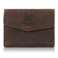 Portfel damski skórzany PAOLO PERUZZI T-35-BR brązowy. Brązowe portfele damskie Paolo Peruzzi, ze skóry. Za 69.99 zł.