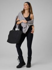 4F Legginsy dzianinowe prążkowane damskie - czarne XL. Czarne legginsy damskie 4F, bez wzorów, z dzianiny. Za 129.99 zł.