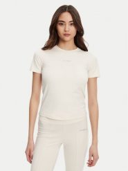 Guess T-Shirt V5RI10 KCD02 Écru Regular Fit. T-shirty damskie Guess, xs, z aplikacjami, z syntetyku, bez kołnierzyka, bez ramiączek. Za 139.99 zł.