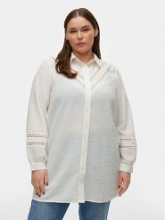 Vero Moda Curve Sukienka koszulowa Chris 10301894 Biały Regular Fit. Białe sukienki damskie Vero Moda Curve, bez wzorów, z syntetyku, bez kołnierzyka, bez ramiączek, koszulowe. Za 129.99 zł.