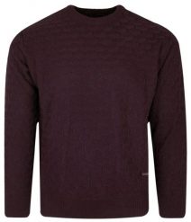 Sweter w Okrągły Dekolt, U-neck, Bordowy, Męski -TRIKKO. Czerwone swetry męskie Trikko, l, bez wzorów, z bawełny, biznesowe, bez kołnierzyka, bez ramiączek. Za 199.00 zł.