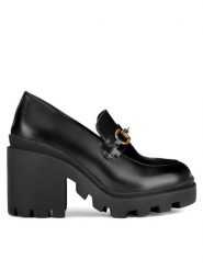 Badura Półbuty MOANA-01W1-001 Czarny. Czarne półbuty damskie Badura, bez wzorów, ze skóry, bez obcasa, na obcasie, bez zapięcia. Za 265.99 zł.