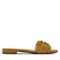 Klapki Coccinelle. Zielone klapki damskie Coccinelle, bez wzorów, bez obcasa, bez zapięcia. Za 849.99 zł.