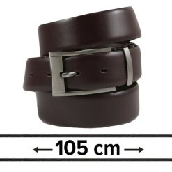 Pasek do Spodni Męski, Ciemny Brązowy 105cm, Skórzany, Elegancki, Możliwość Skrócenia -ZET. Brązowe paski męskie Zet, ze skóry, eleganckie. Za 89.00 zł.