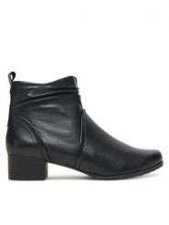 Caprice Botki 9-25358-41 Czarny. Czarne botki damskie Caprice, bez wzorów, ze skóry, bez obcasa, na słupku, bez zapięcia. Za 509.99 zł.