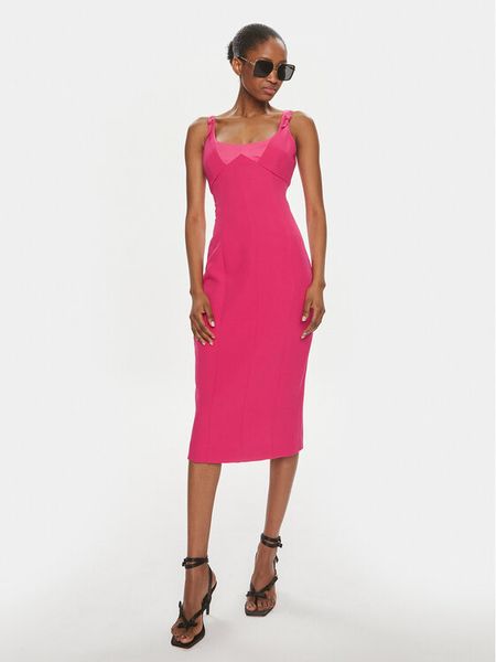 Versace Jeans Couture Sukienka codzienna 76HAO919 Różowy Slim Fit. Czerwone sukienki damskie Versace Jeans Couture, na co dzień, bez wzorów, z jeansu, bez kołnierzyka, bez ramiączek, proste. Za 849.99 zł.