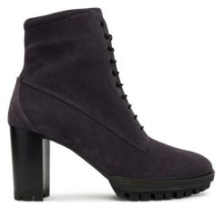 Botki HÖGL. Niebieskie botki damskie HÖGL, bez wzorów, bez obcasa, na słupku, bez zapięcia. Za 579.99 zł.