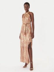 Artigli Sukienka wieczorowa ACAB004599 Brązowy Regular Fit. Brązowe sukienki damskie Artigli, bez wzorów, z syntetyku, wizytowe, bez kołnierzyka, bez ramiączek. Za 729.99 zł.