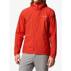 Kurtka przeciwwiatrowa Columbia Loop Trail II Windbreaker. Czerwone kurtki męskie Columbia, bez wzorów, z softshellu, bez kaptura, trekkingowe. Za 414.69 zł.