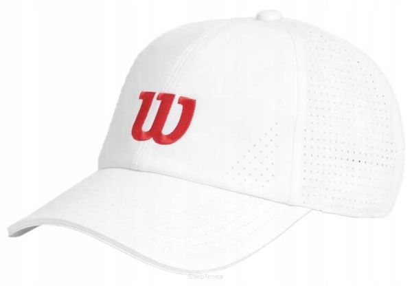 Czapka tenisowa Wilson Active Perforated Cap. Białe czapki damskie Wilson, bez wzorów, z materiału, eleganckie. Za 145.00 zł.