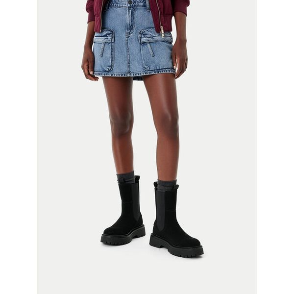 Sztyblety G-Star. Czarne botki damskie G-Star, bez wzorów, retro, bez obcasa, na płaskiej podeszwie, bez zapięcia. Za 479.99 zł.