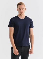PAKO LORENTE – T-shirt P000B-TX-007-G-S. Niebieskie t-shirty męskie Pako Lorente, s, bez wzorów, bez kołnierzyka, bez ramiączek. Za 79.99 zł.