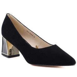 Skórzane półbuty. Czółenka damskie VINCEZA, bez wzorów, z nubiku, bez obcasa, bez zapięcia. Za 199.99 zł.