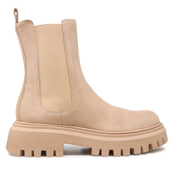 Sztyblety Badura. Brązowe botki damskie Badura, bez wzorów, bez obcasa, na płaskiej podeszwie, bez zapięcia. Za 399.99 zł.