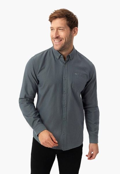 Koszula z długim rękawem, Regular Fit, K-BENTU. Zielone koszule męskie Volcano, l, bez wzorów, z bawełny, bez kołnierzyka, bez ramiączek. Za 149.99 zł.