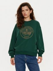 New Balance Bluza WT43553 Zielony Oversize. Zielone bluzy damskie New Balance, xl, bez wzorów, z bawełny, bez ramiączek, bez kaptura. Za 229.99 zł.