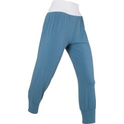 Spodnie haremki, dł. 3/4, Level 1 bonprix niebieski dżins. Niebieskie spodnie sportowe damskie bonprix, bez wzorów, sportowe, z obniżonym stanem, na fitness i siłownię, climacool (adidas). Za 37.99 zł.