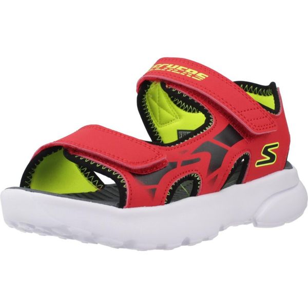 Sandały SKECHERS 406513L Czerwony. Czerwone buty zimowe męskie Skechers, bez wzorów, z syntetyku, bez zapięcia. Za 156.99 zł.