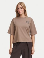 The North Face T-Shirt NF0A8JAP Beżowy ciemny Boxy Fit. Brązowe t-shirty damskie The North Face, l, bez wzorów, z bawełny, bez kołnierzyka, bez ramiączek. Za 169.99 zł.