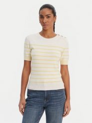 Morgan Sweter 251-MTERI Żółty Slim Fit. Żółte swetry nierozpinane damskie Morgan, m, bez wzorów, z wiskozy, bez kołnierzyka, bez ramiączek. Za 189.99 zł.