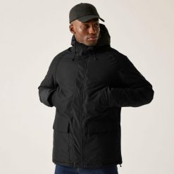 Kurtka męska przejściowa przeciwdeszczowa Savon. Czarne kurtki męskie Regatta, m, bez wzorów, z puchu, eleganckie, bez kaptura. W wyprzedaży za 349.99 zł.