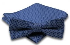Granatowo-Niebieska Mucha w Drobny Wzór Paisley + Poszetka, Męska. Niebieskie krawaty i muchy Alties, bez wzorów, eleganckie. Za 54.00 zł.