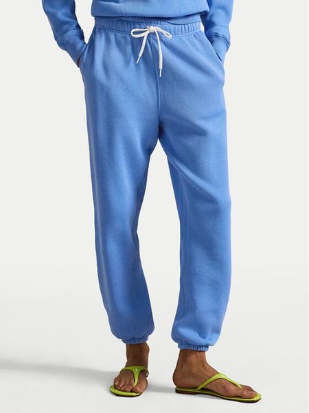 Polo Ralph Lauren Spodnie dresowe 211971700505 Błękitny Tapered Fit. Niebieskie spodnie dresowe damskie Polo Ralph Lauren, bez wzorów, z bawełny. Za 729.99 zł.