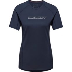 Koszulka sportowa damska Mammut Selun Fl Logo. Niebieskie koszulki sportowe damskie Mammut, l, bez wzorów, z bawełny, bez ramiączek, trekkingowe. Za 341.00 zł.